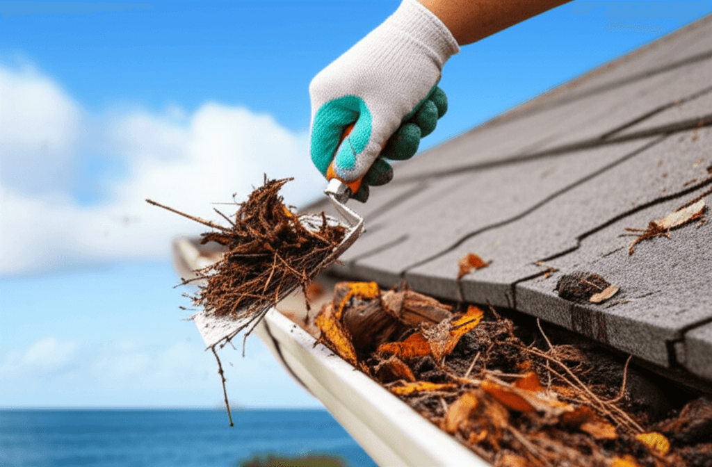 Gutter cleaning example